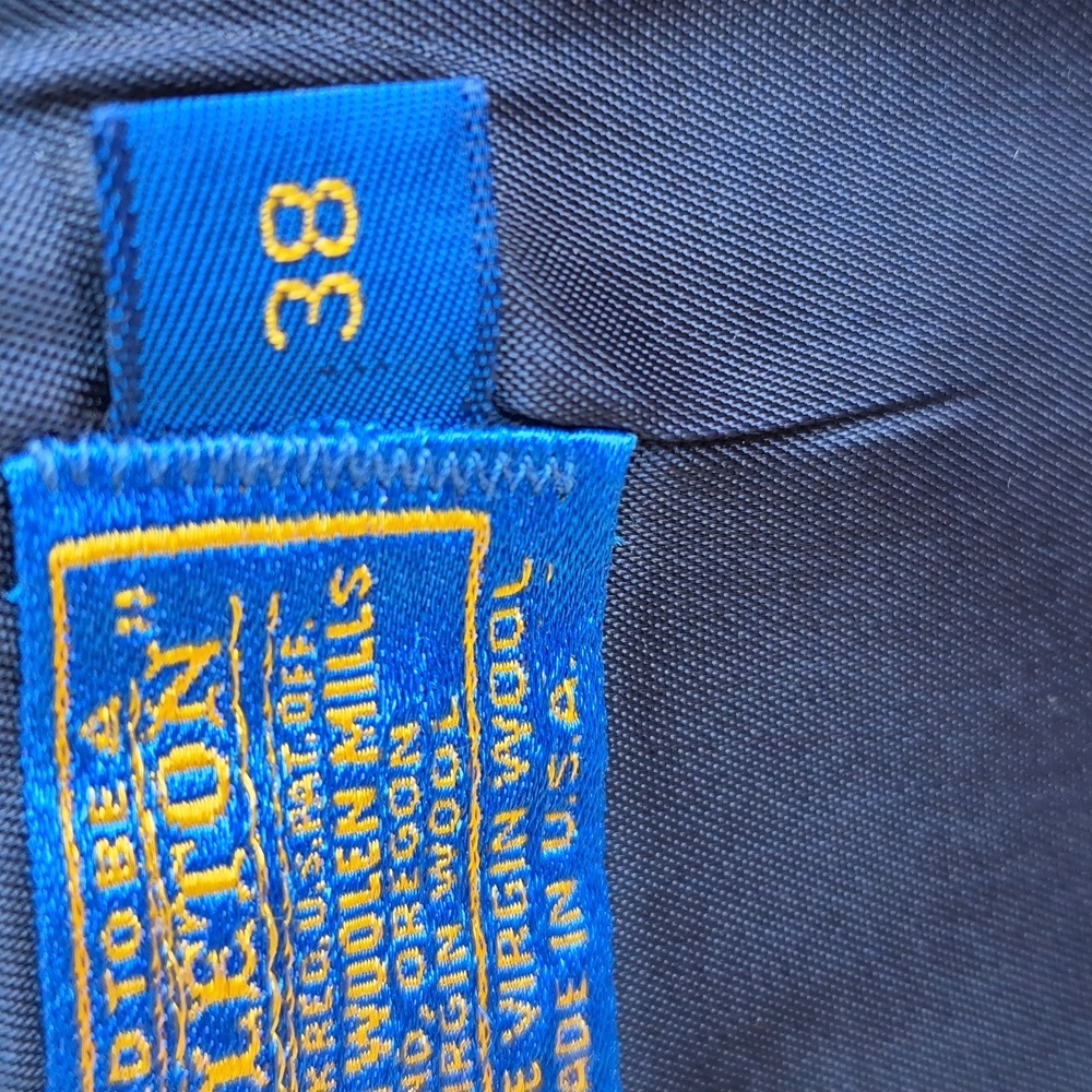 PENDLETON Dark Navy Solid Weave Tweed Virgin Wool… - image 6